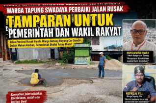 Tamparan untuk Pemerintah dan Wakil Rakyat, Warga Tapung Swadaya Perbaiki Jalan Rusak