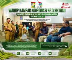 Wabup Kampar Koordinasi ke DLHK Riau Bahas Pelebaran Jalan dan Ganti Rugi Tanaman Warga