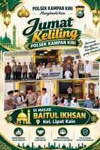 Jumat Keliling di Lipatkain Selatan, Kapolsek Kampar Kiri Edukasi Warga Cegah Perkelahian Pelajar