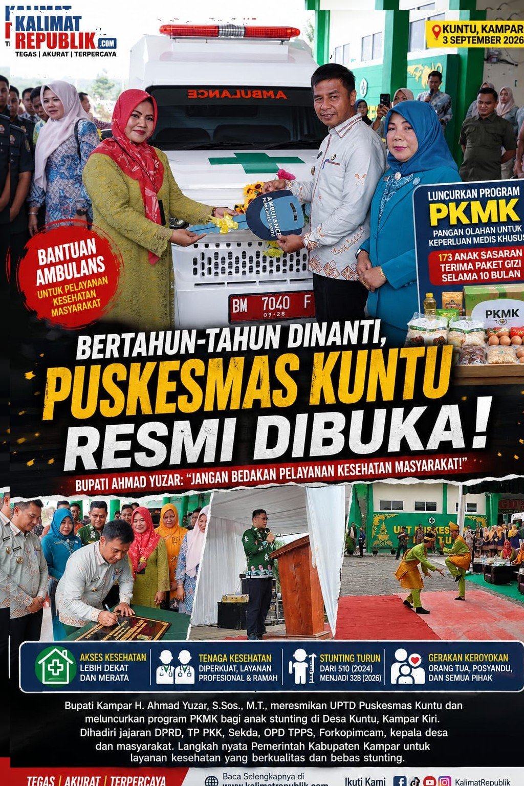 Bertahun-tahun Dinanti, Puskesmas Kuntu Akhirnya Diresmikan !!!