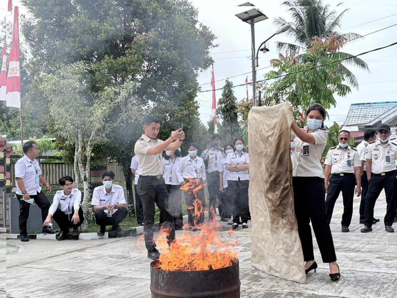 Antisipasi Kebakaran, Lapas Gunungsitoli Bekali Pegawai Hadapi Situasi Darurat