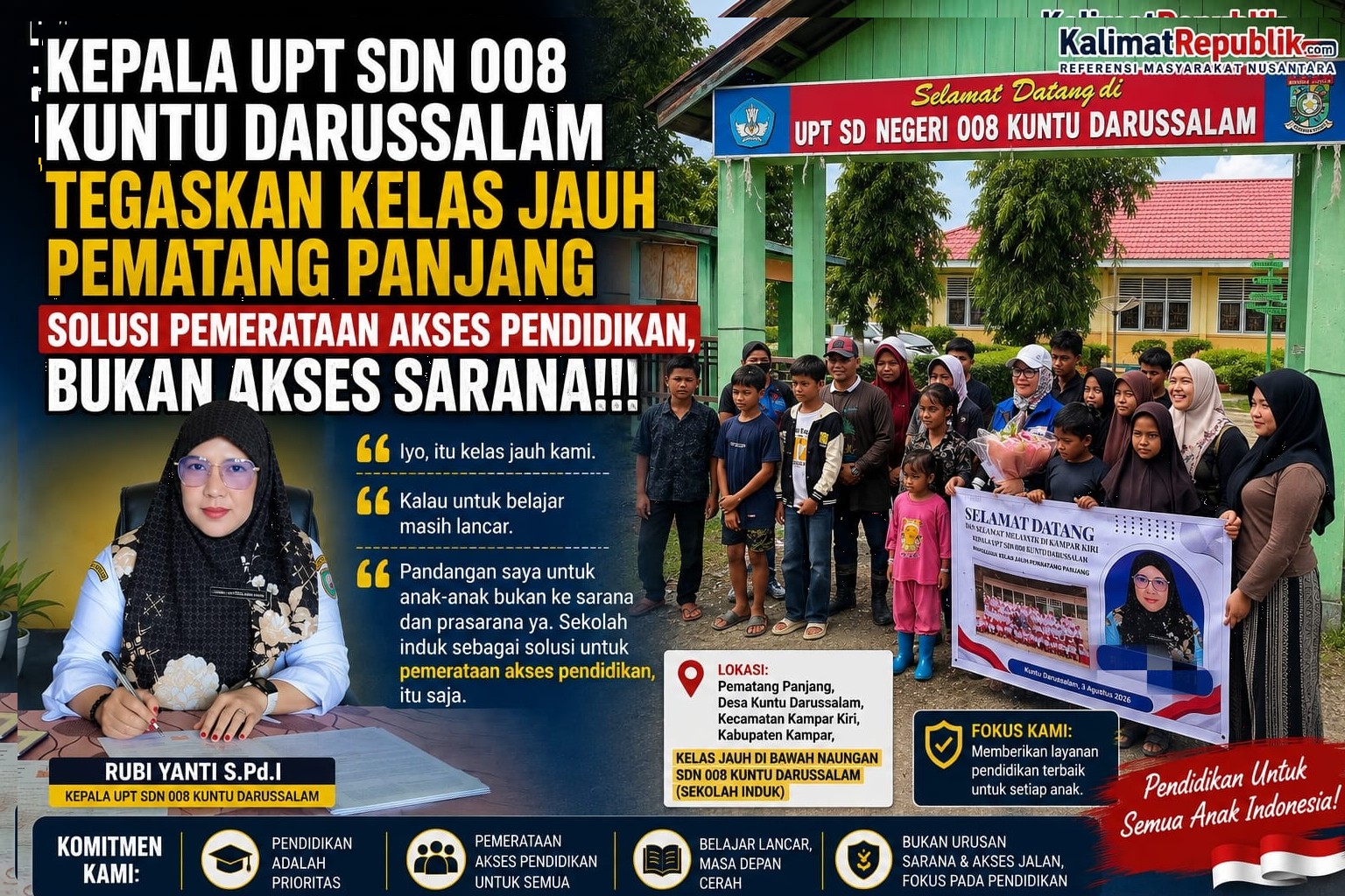 Kepala UPT SDN 008 Kuntu Darussalam Tegaskan Kelas Jauh Pematang Panjang Solusi Pemerataan Akses Pendidikan, Bukan Persoalan Sarana!