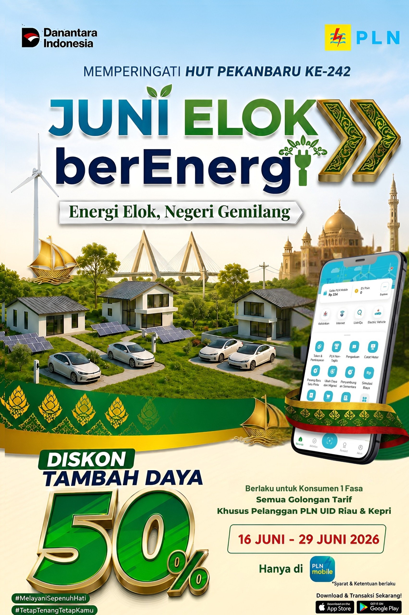 Sambut HUT Pekanbaru ke-242, PLN UID Riau dan Kepri Hadirkan Promo Tambah Daya Diskon 50 Persen