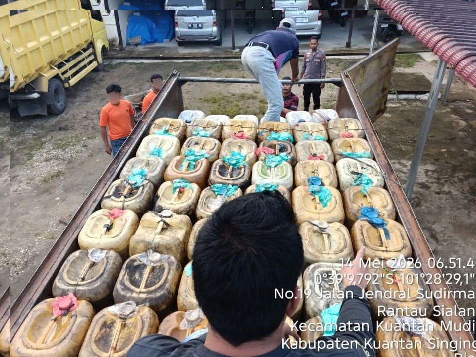 Polsek Kuantan Mudik Ungkap Dugaan Penyelundupan Solar Subsidi, Amankan Dua Pelaku