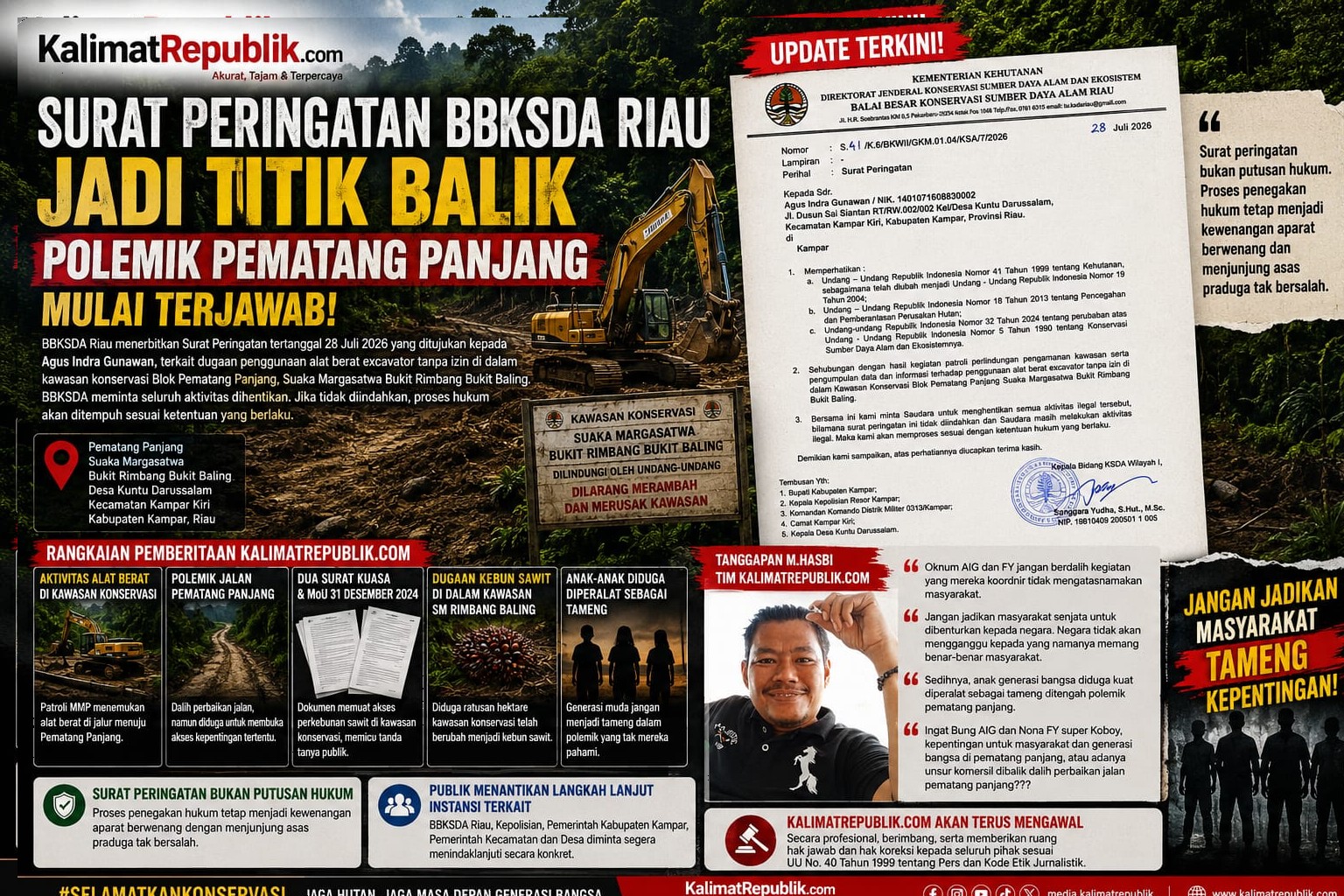 Surat BBKSDA Riau Jadi Titik Balik Polemik Pematang Panjang: Jangan Jadikan Masyarakat dan Generasi Muda Tameng Kepentingan!