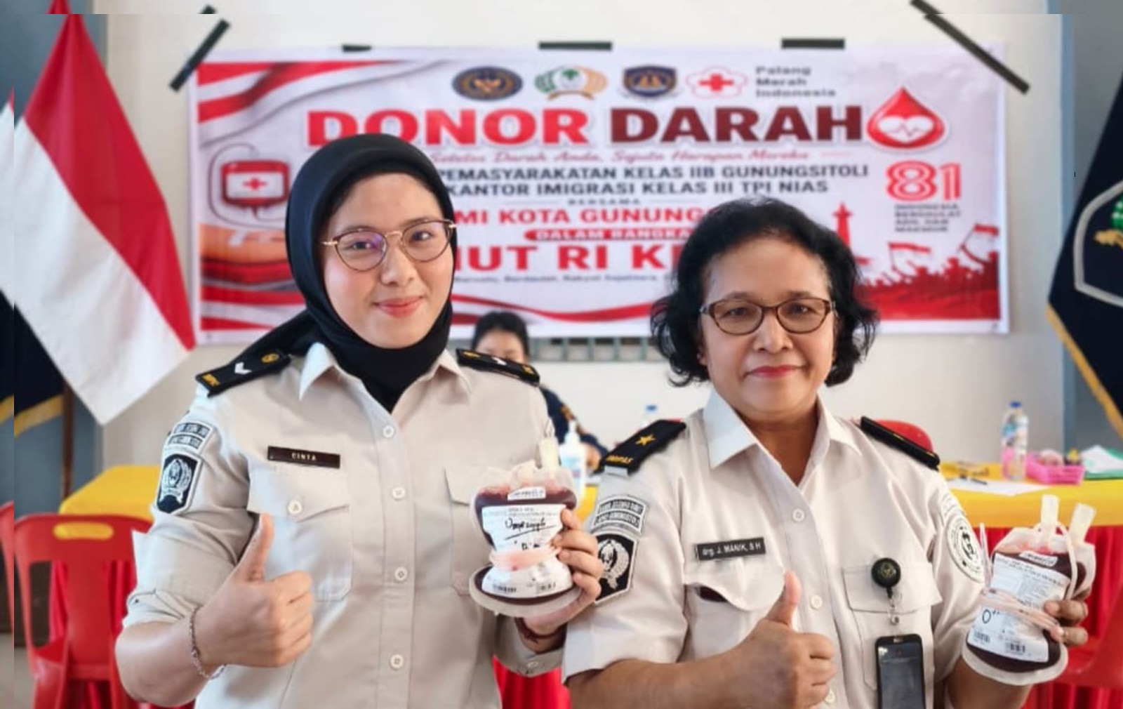 25 Pegawai Donorkan Darah, Lapas Gunungsitoli dan Imigrasi Nias Kompak Berbagi