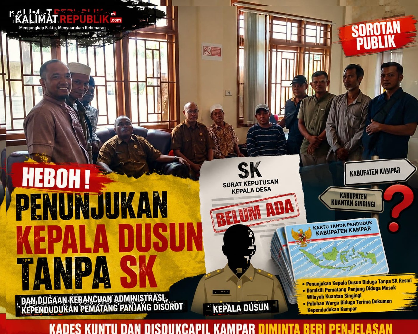 Penunjukan Kepala Dusun Tanpa SK dan Dugaan Kerancuan Administrasi Kependudukan Pematang Panjang Disorot, Kades Kuntu dan Disdukcapil Kampar Diminta Beri Penjelasan