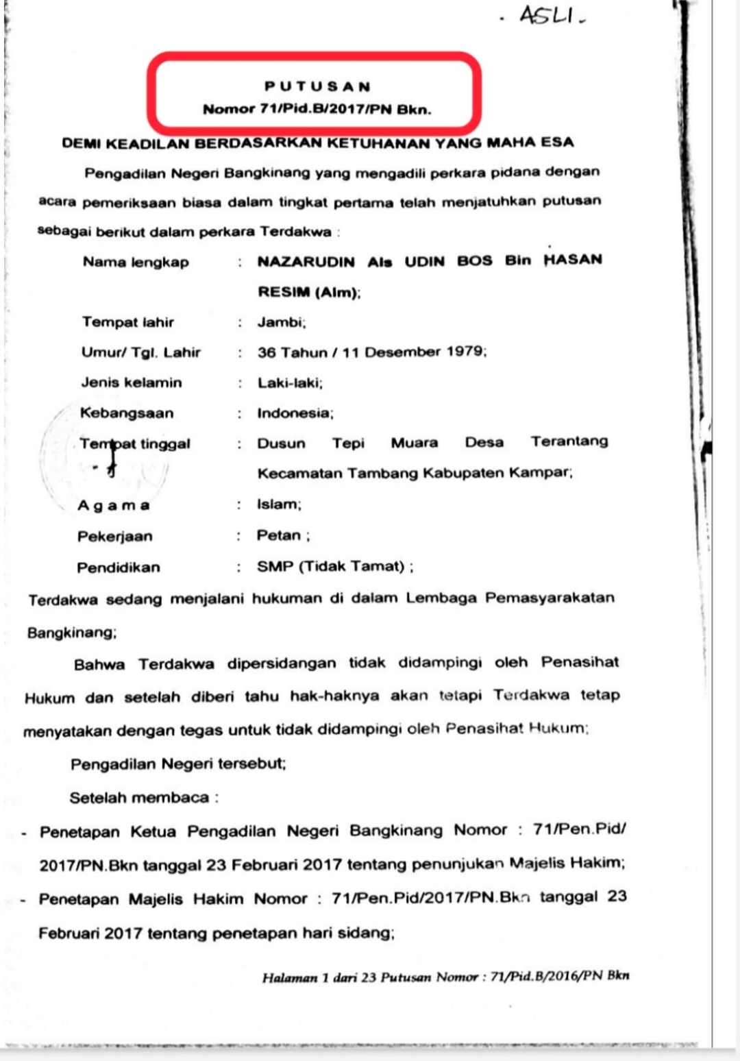 Diduga Bestatus DPO, FPMPH-R Soroti Status Hukum Kades Aktif dan Non Aktif Desa Terantang