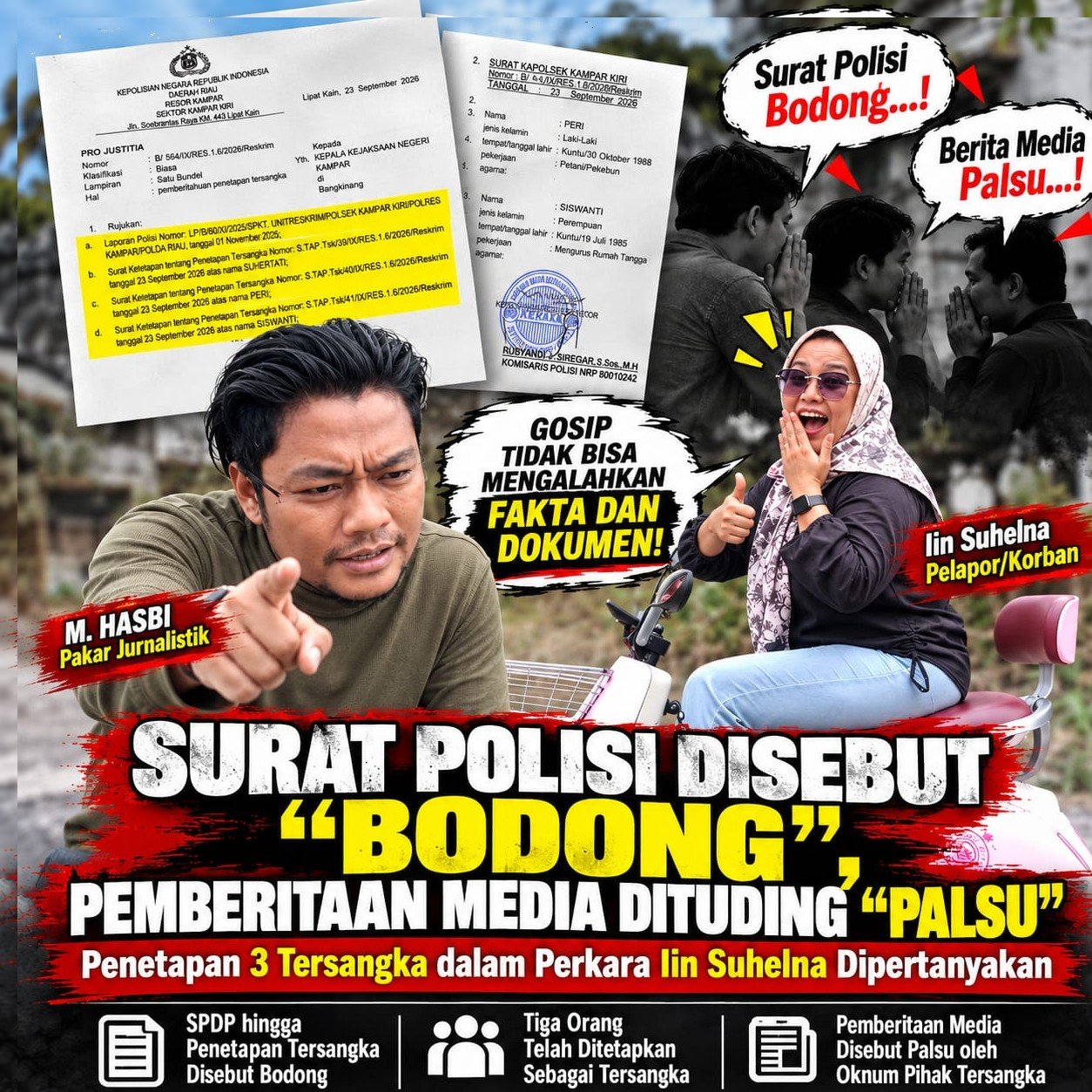 Surat Polisi Disebut Bodong?, Pemberitaan Media Dituding Palsu?: Penetapan 3 Tersangka dalam Perkara Iin Suhelna Dipertanyakan